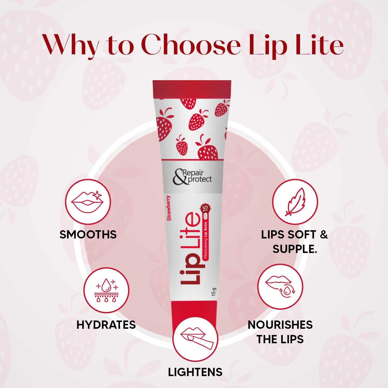 Lip Lite Strawberry Moisturising Lip Balm